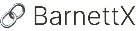 Logo: silver chain links next to the name 